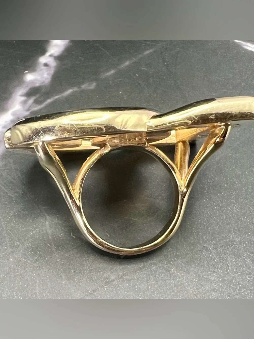 Dolce & Gabbana Brass logo-plaque Unisex ring GUC in Box - Picture 6 of 10